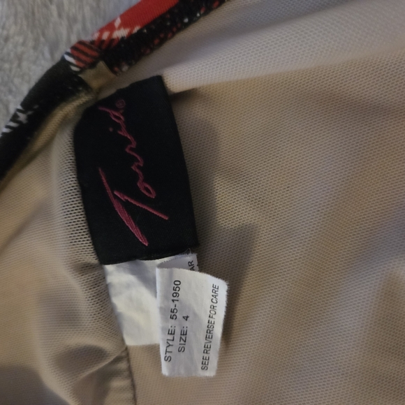 Torrid Vintage Red Plaid Halter Tankini Top Sz 4 - Picture 3 of 3